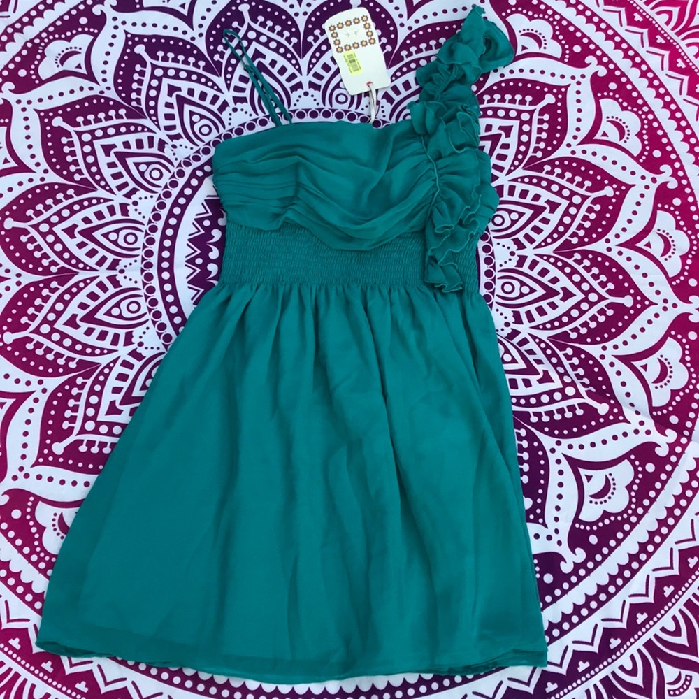 NWT Chelsea & Violet Jade Ruffle Shoulder Dress